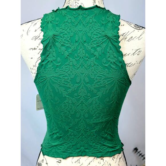 Free People Here For You Cami Lettuce Edges Hem Ivy League M/L - Picture 9 of 12